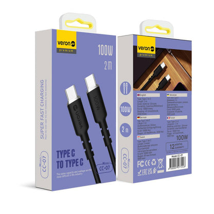 Silicone Cable USB C to C 100W PD (2m) Veron CC07