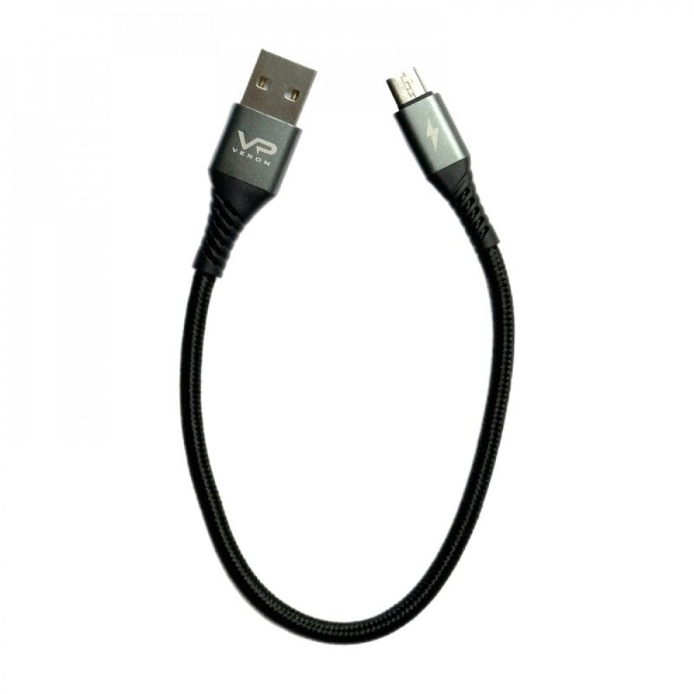 USB Micro Fast Charging Cable 2.4A (0.25m) Veron NM09 Nylon