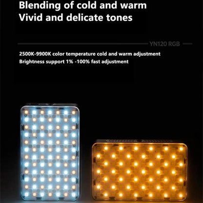 Video light lamp LED YN120 RGB 8W Light 130 color 3200-9000K 3100mAh