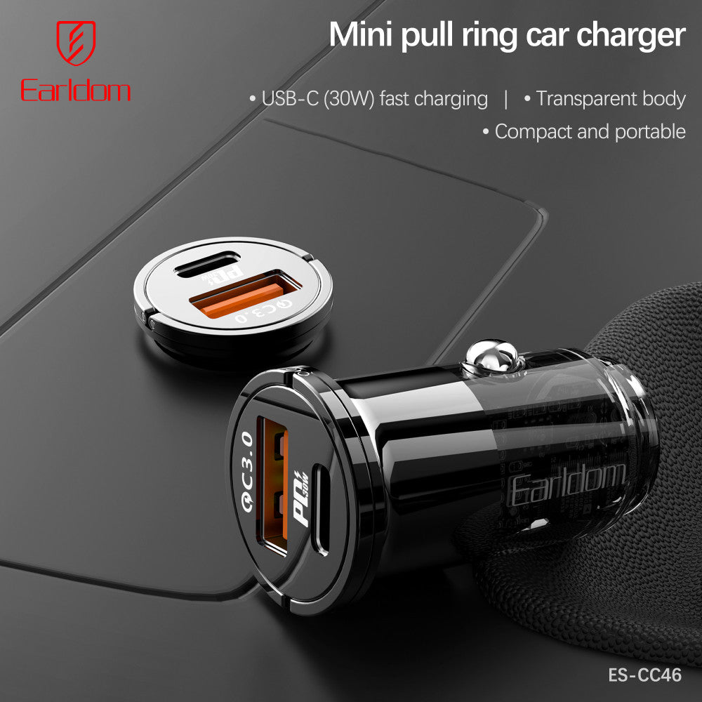Car Charger 2.4A 1U 1C Earldom ES-CC46
