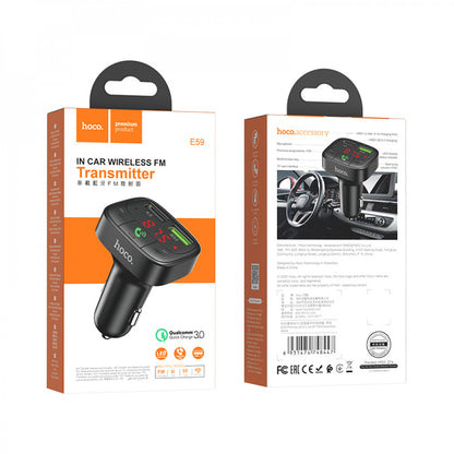 Fm Transmitter MP3 | Car Charger | 3.0A | 2U - Hoco E59