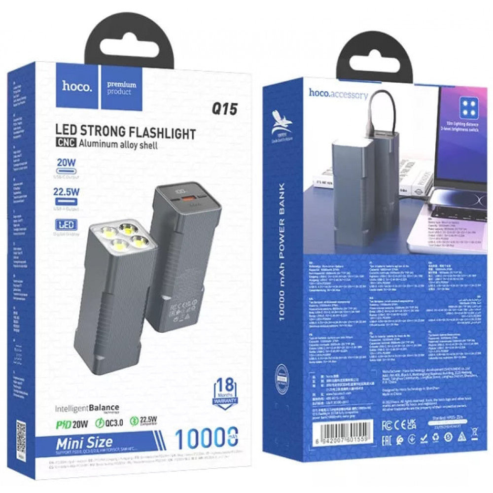 Power Bank 10000 mAh | 22.5W – Hoco Q15 – Black
