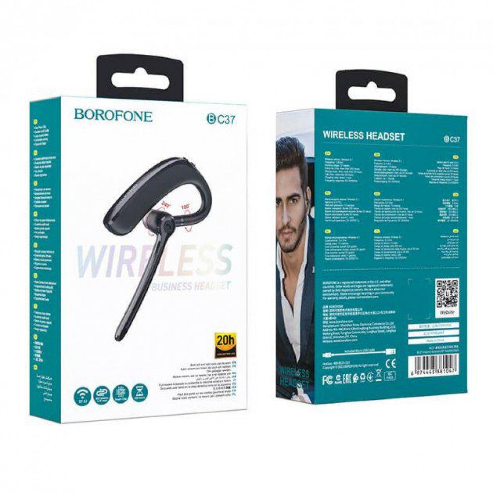 Bluetooth-гарнітура — Borofone BC37 Imperor — Black