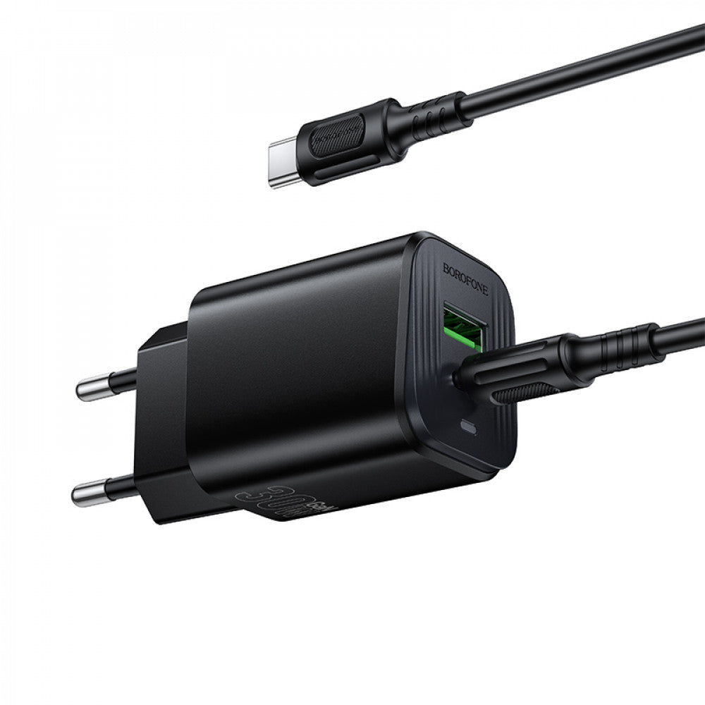 Home Charger | 30W | PD | QC3.0 | C to C Cable (1m) — Borofone BAS85A