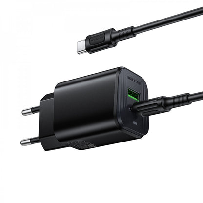 Home Charger | 30W | PD | QC3.0 | C to C Cable (1m) — Borofone BAS85A
