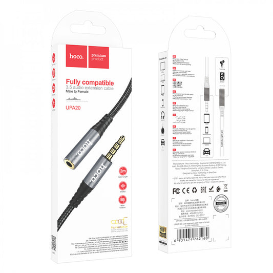 Audio cable Cable Aux (Male to Female 3.5 mm) (2m) Hoco UPA20