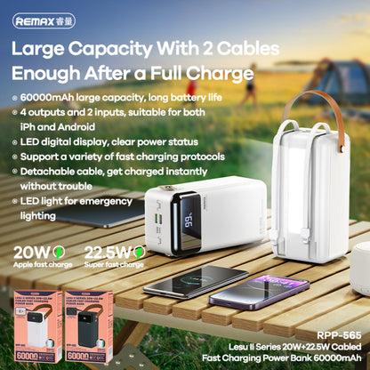 Power Bank 60000 mAh – Remax RPP-565 20W+22.5W Fast charging – Gray