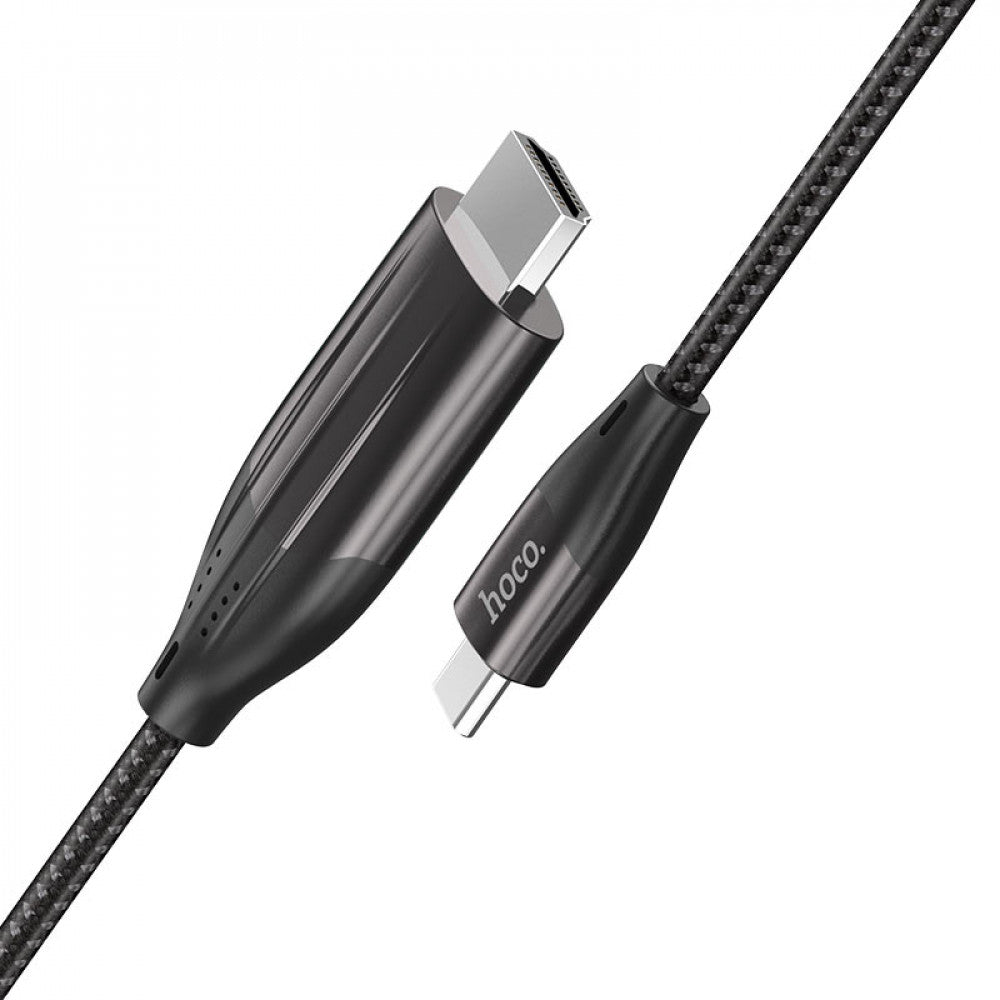 USB C to HDMI Cable (2m) — Hoco UA16 HD on screen — Metal gray