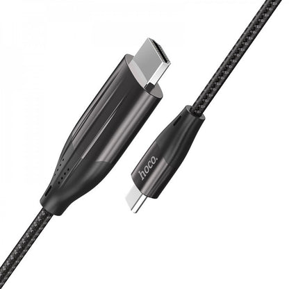 USB C to HDMI Cable (2m) — Hoco UA16 HD on screen — Metal gray