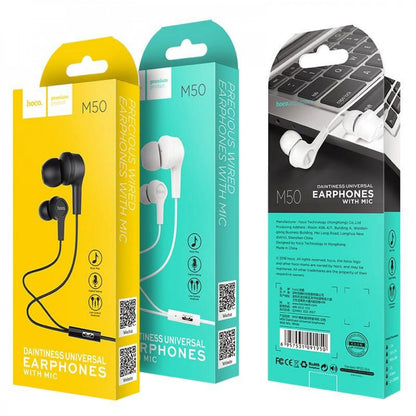 Headphones with microphone 3.5mm Hoco M50 Daintiness – White