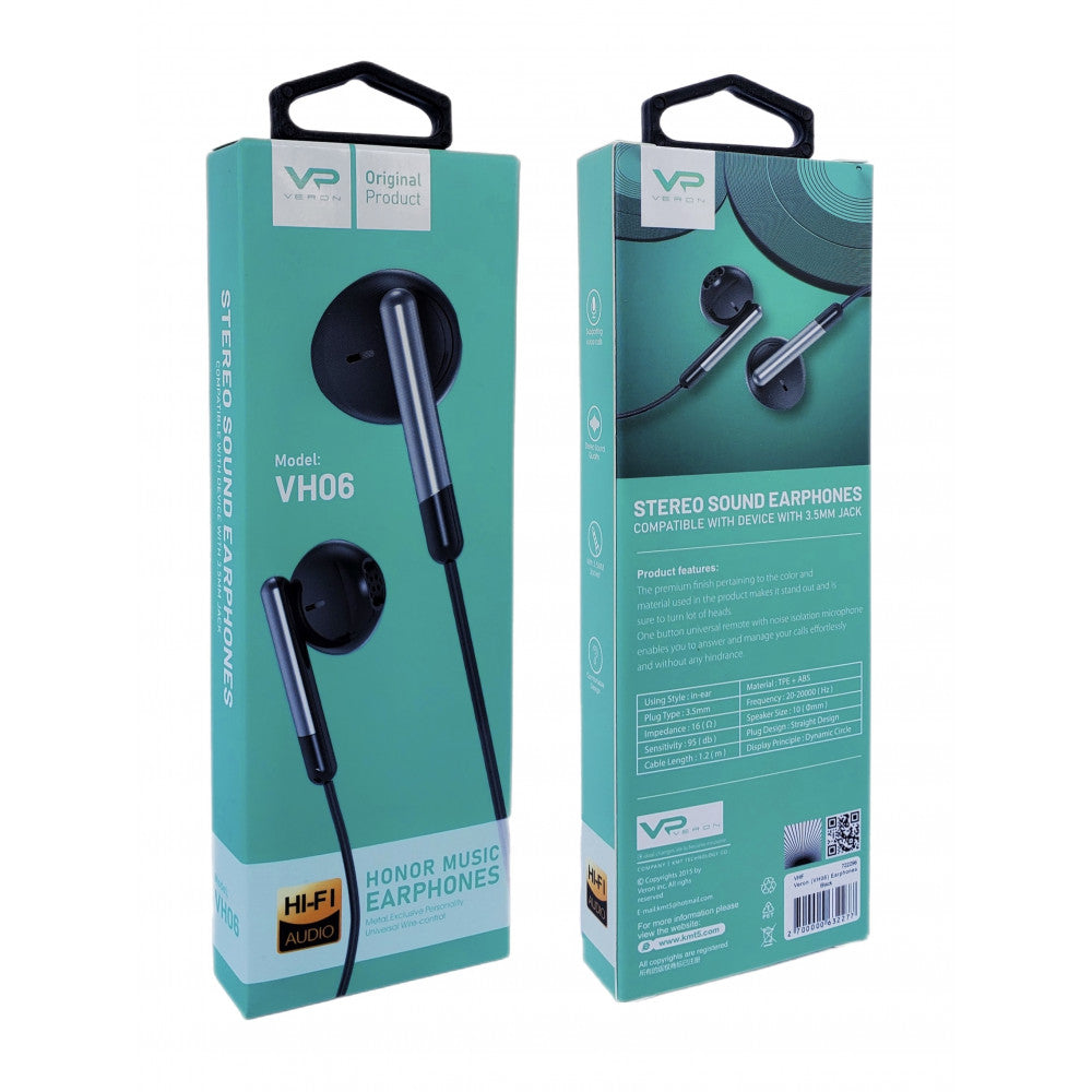 Headphones with microphone 3.5mm Veron VH06 – Black