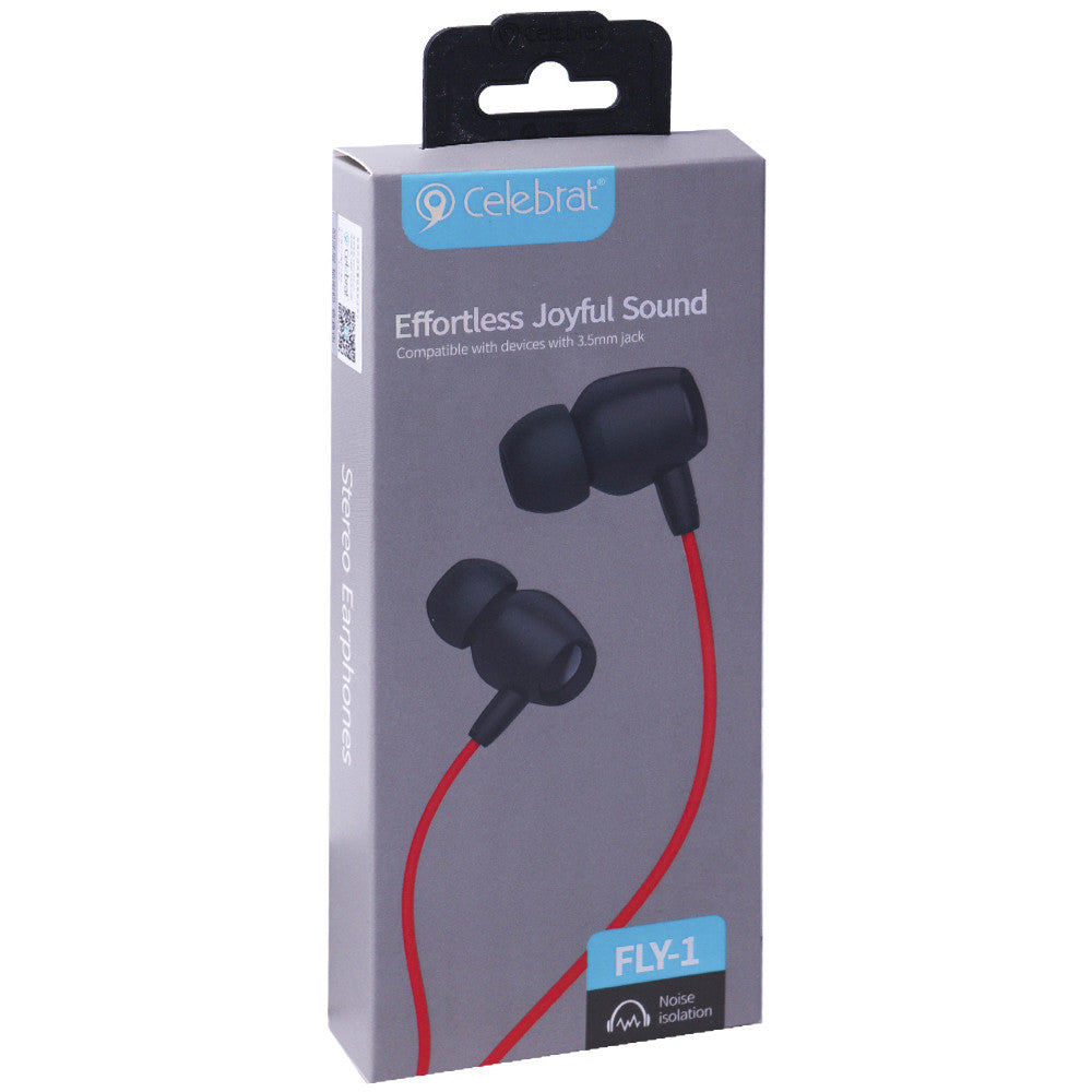 Headphones with microphone 3.5mm Celebrat Fly-1 – Red