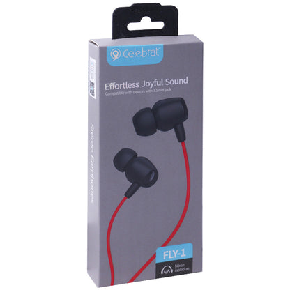 Headphones with microphone 3.5mm Celebrat Fly-1 – Red