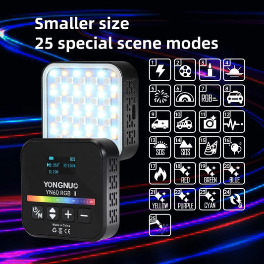 LED video light lamp YN60 RGB II – Black