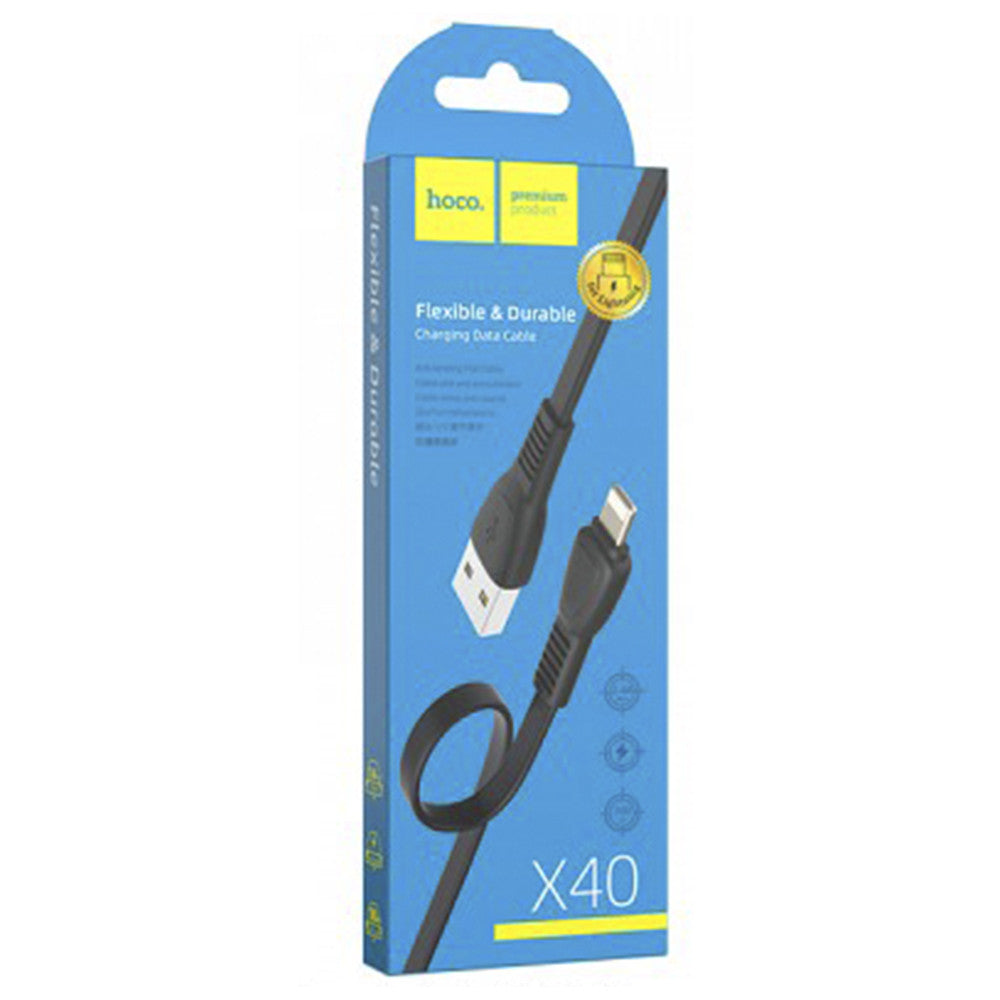Lightning cable 2.4A (1m) Hoco X40 – Black