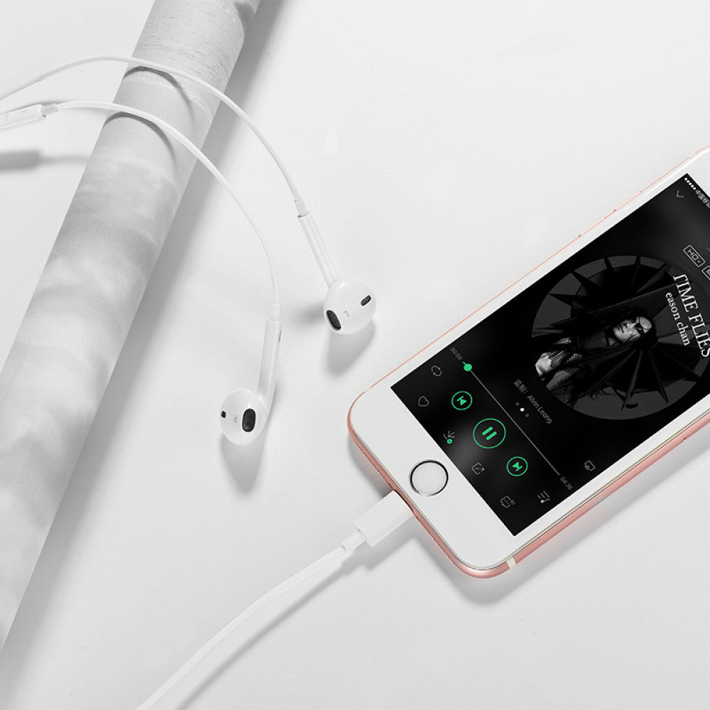 Lightning headphones with microphone Hoco L7 Plus Original Series – White