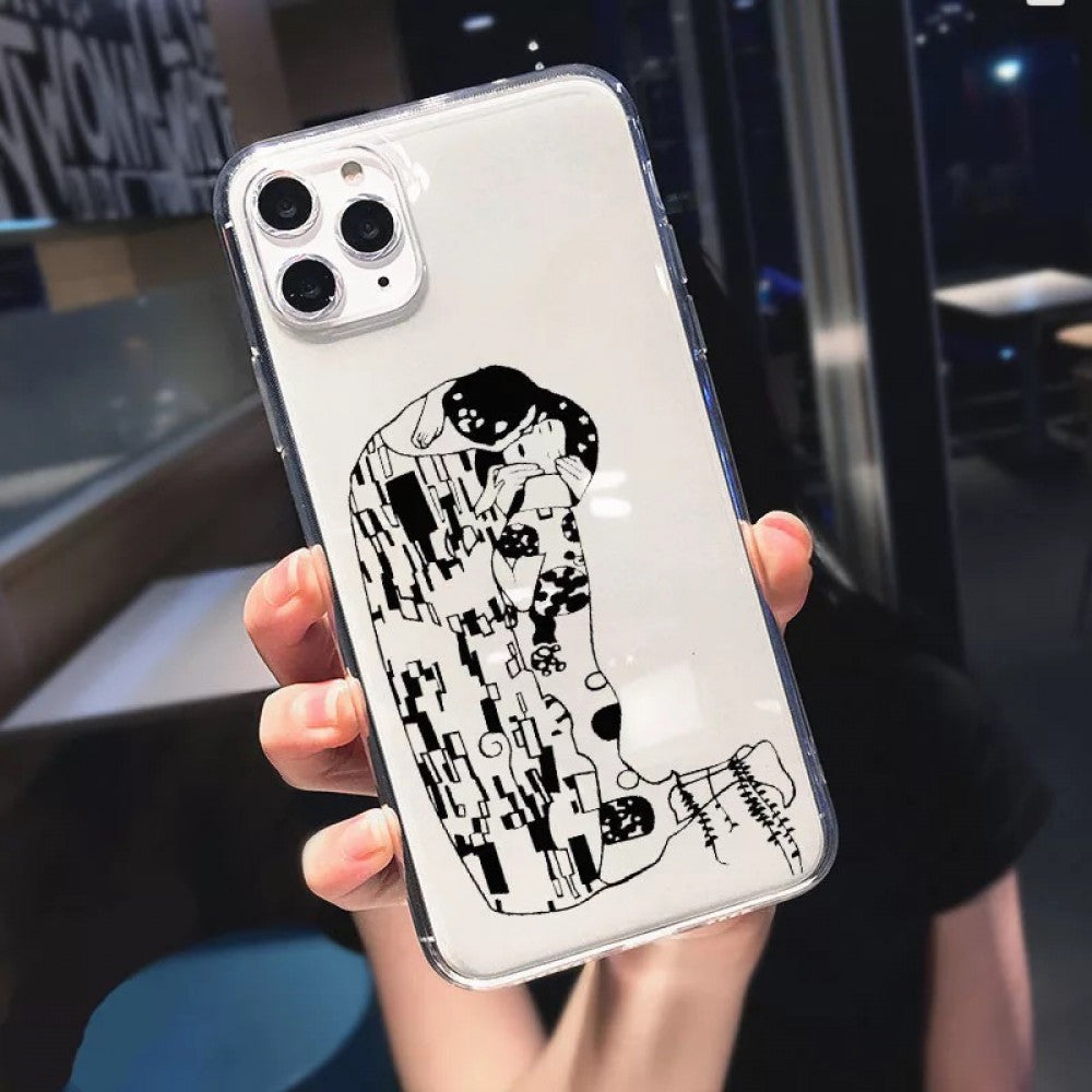 Abstract geometric art line TPU case iPhone 13 Pro Max 6.7" — Heart 2