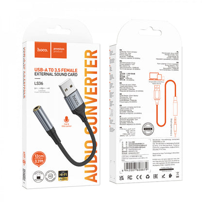 Adapter USB A To 3.5 Hoco LS36 – Black