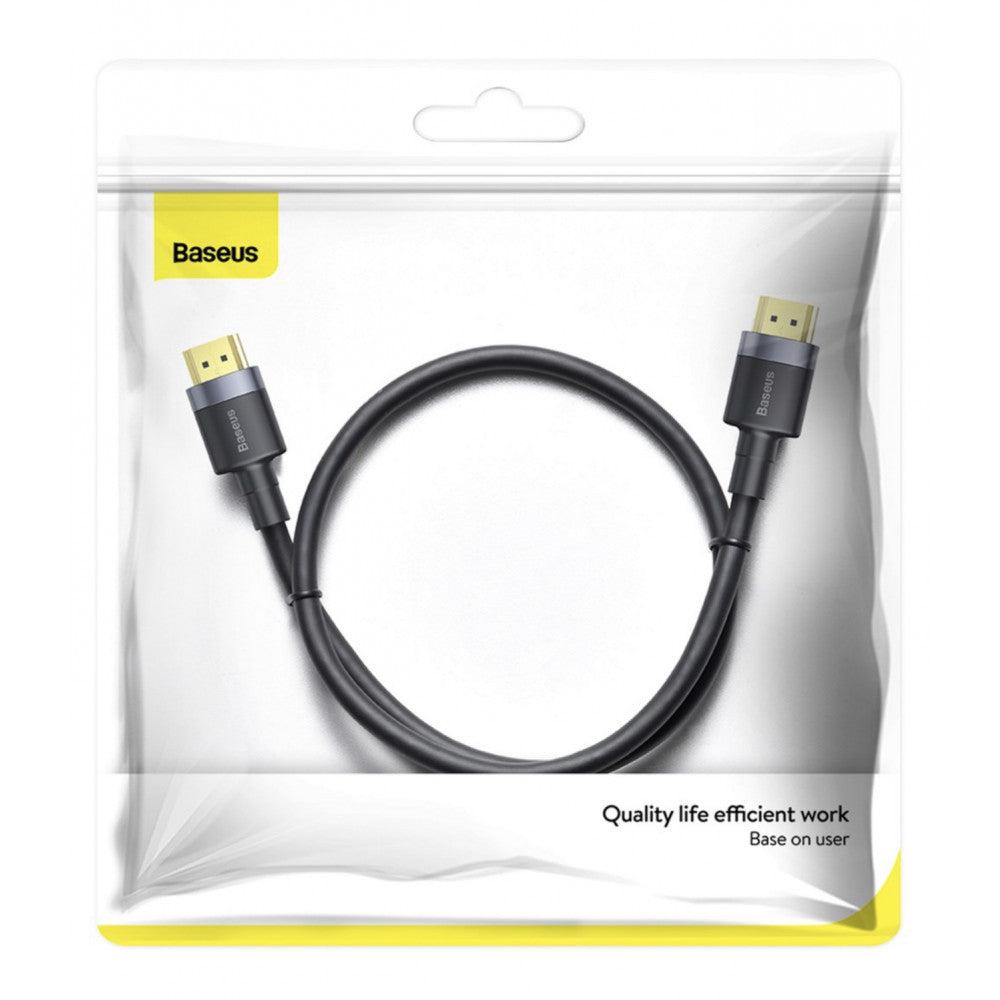 4KHDMI Male To 4KHDMI Male Adapter (1m) Cable Baseus (CADKLF-E01) Cafule Black - CADKLF-E01 Black