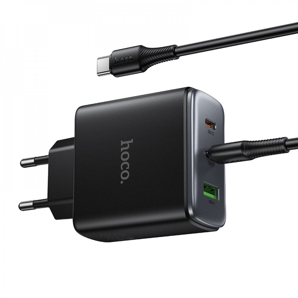 Home Charger | 65W | GaN | 2PD | 1U C to C Cable (1m) — Hoco C160A