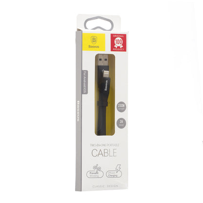 Lightning cable 2A (0.23m) Baseus (CALMBJ-B01) Nimble Portable Black