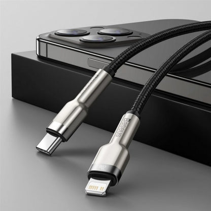 USB C to Lightning Cable 20W (0.25m) Baseus (CATLJK-01) Cafule Series Metal – CATLJK-01 Black
