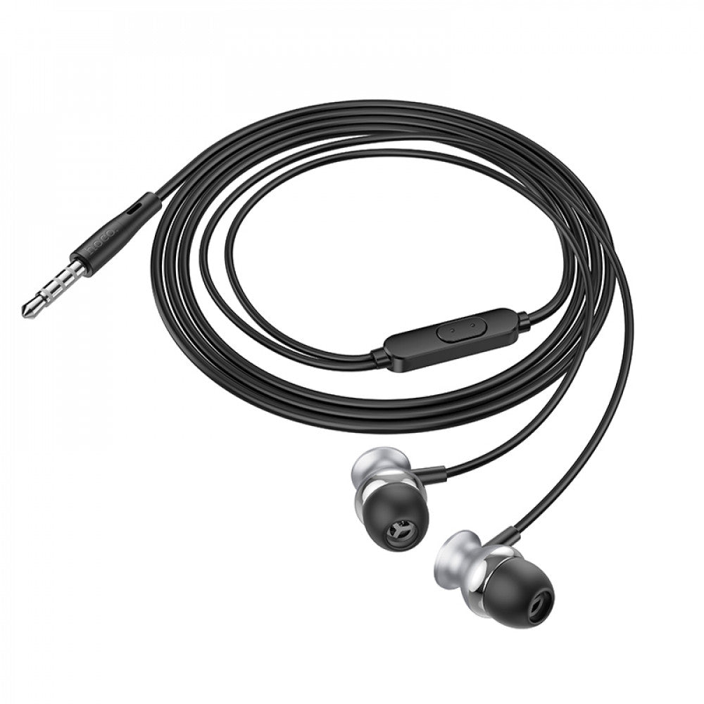 3.5mm Earphones With Mic Hoco M106 – Metal Gray