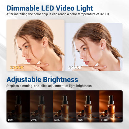 LED video light lamp PT-176S 11W LED175 color 3200-5600K + Battery + charger