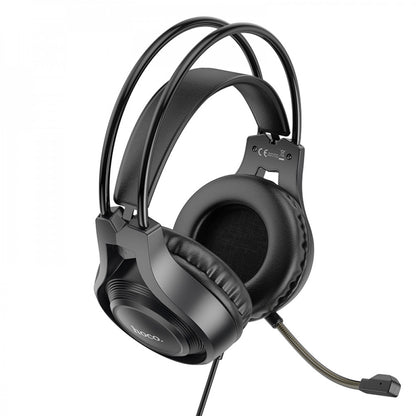 Gaming Headset 3.5mm &amp; USB Hoco W106 Tiger – Black