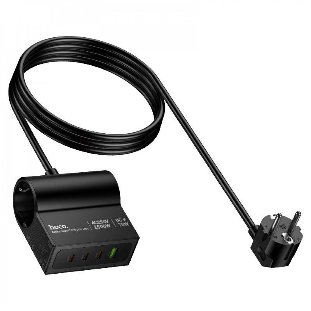 Мережевий фільтр 2500W 1U | 1P | 3C 70W | 1.5m — Hoco AC34