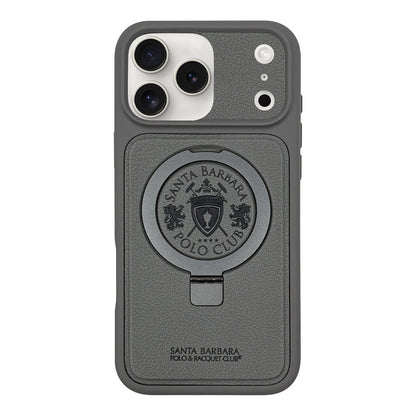 Polo Primo Leather Case iPhone 17 Pro Max — Titanium Grey
