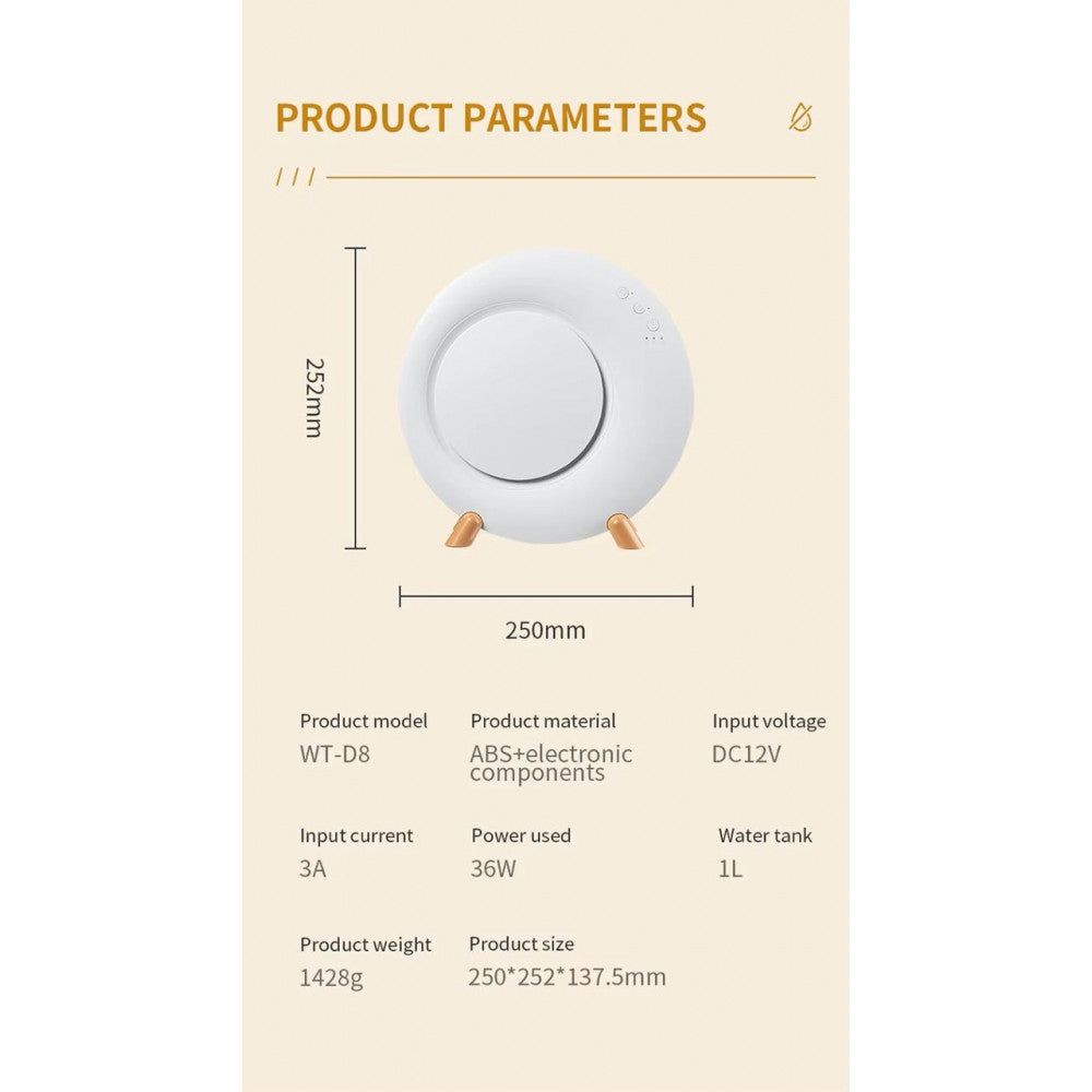 Портативный мини вентилятор WT-D8  — White