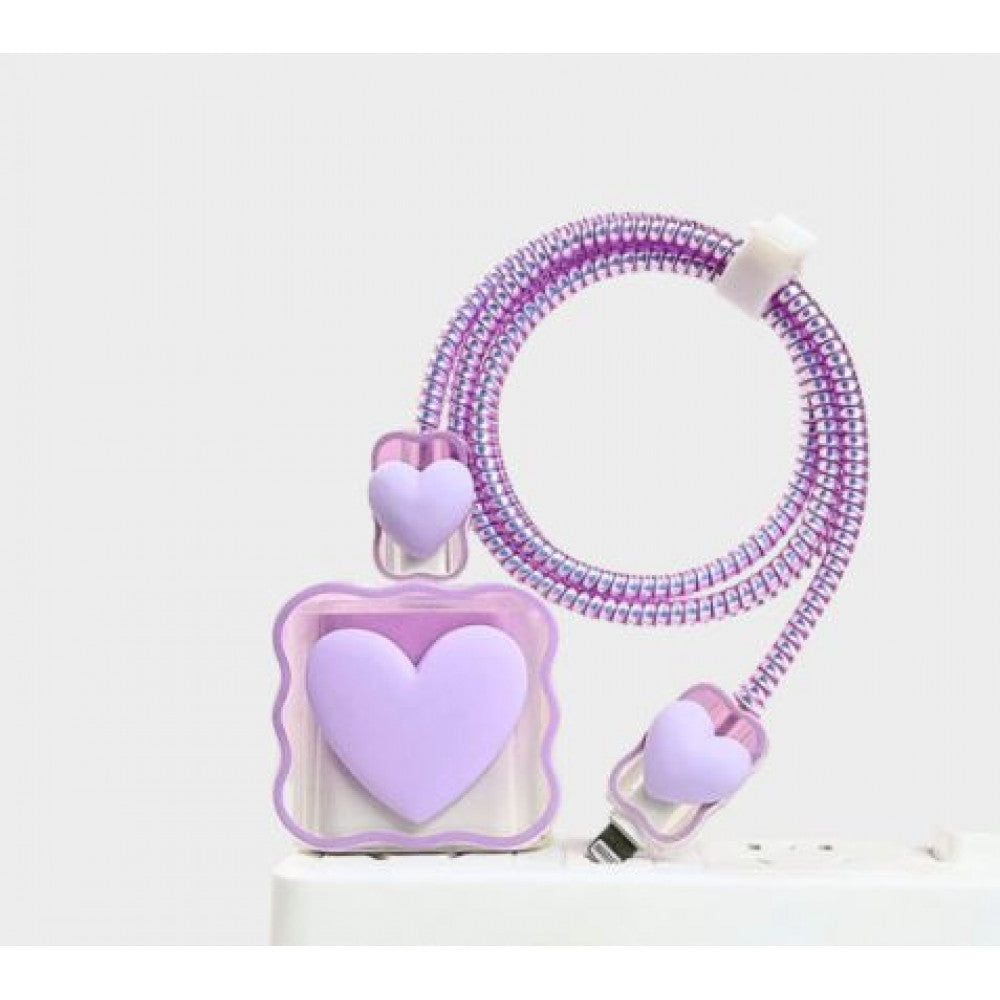 Cable and Charging Protection "Heart" - Blue