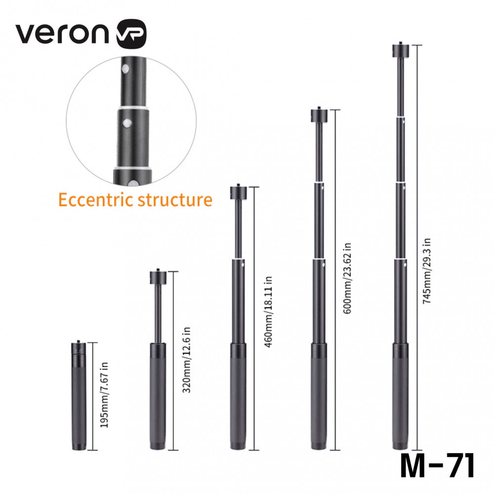 Extension for tripod/tripod/monopod 0.71m Veron M-71