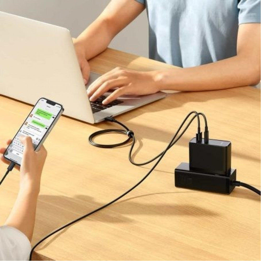 Home Charger 100W GaN5 1U 1C C to C Cable (1m) Baseus (CCGP090) Pro Fast Charger – CCGP090201 Black