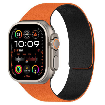 Ремінець Magic Silicon — Apple Watch 42 mm | 44 mm | 45 mm | 49 mm — Orange&Black