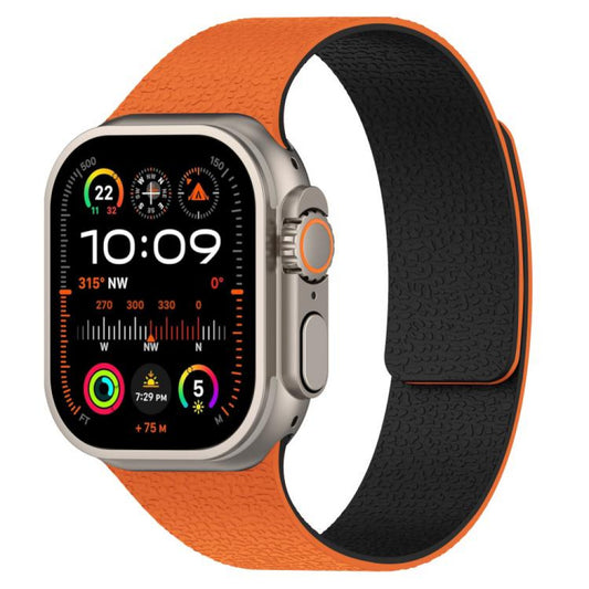 Ремінець Magic Silicon — Apple Watch 42 mm | 44 mm | 45 mm | 49 mm — Orange&Black