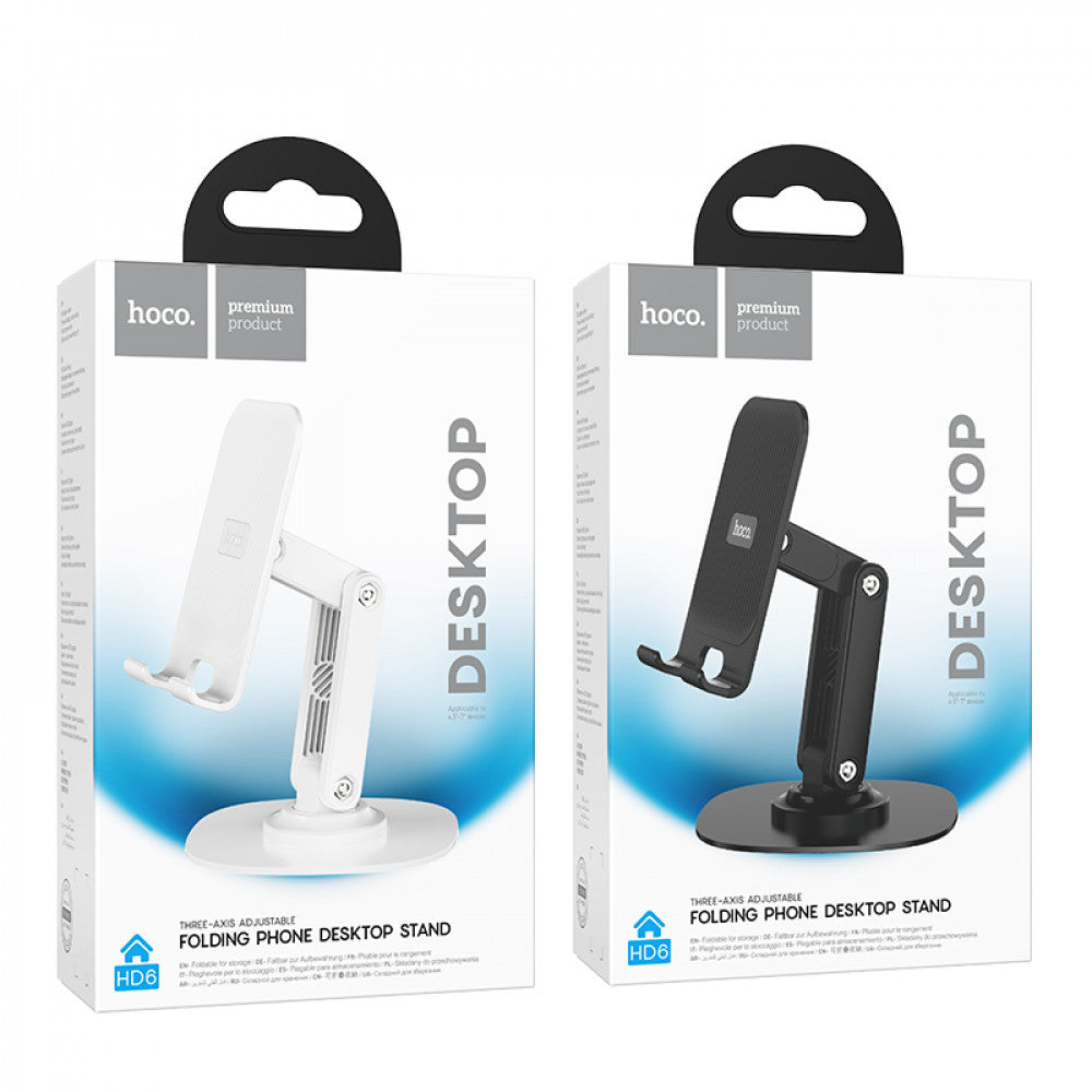 Holder Hoco HD6 Winner dual-axis rotating desktop stand – black