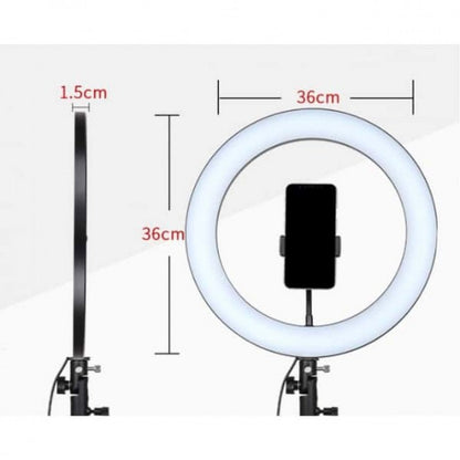 Лампа Кольцевая LED RL-14 RGB Original 36cm  36w  | 192 Lights | Remote I 3m cable with plug  I 3 holder I carry bag