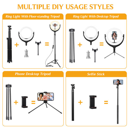LED ring lamp kit CODN-539B 10 inch+1.45cm tripod stand