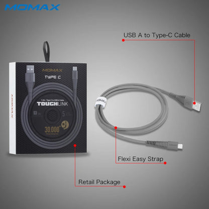 USB C cable 2.4A (1.2m) - Momax DTA5 - Black