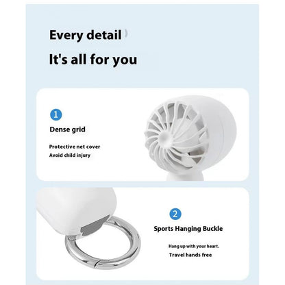 Портативный мини вентилятор WT-F08 ( L-08 ) White - 1200 mAh
