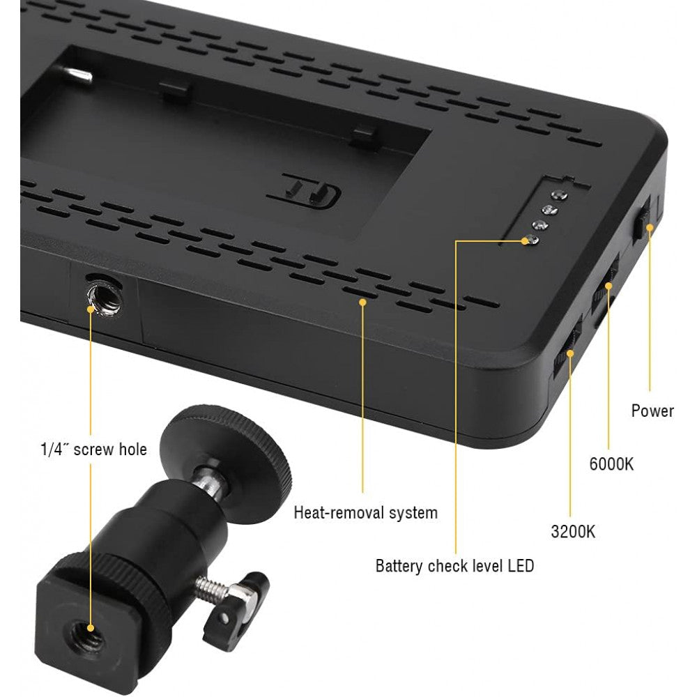 Video light lamp LED W228 20w LED 228pcs color 3200-6500K CRI95+ + battery with charger