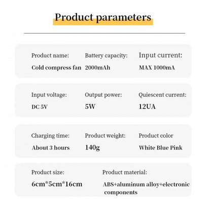 Портативный мини вентилятор U16 - 2000 mAh — Blue