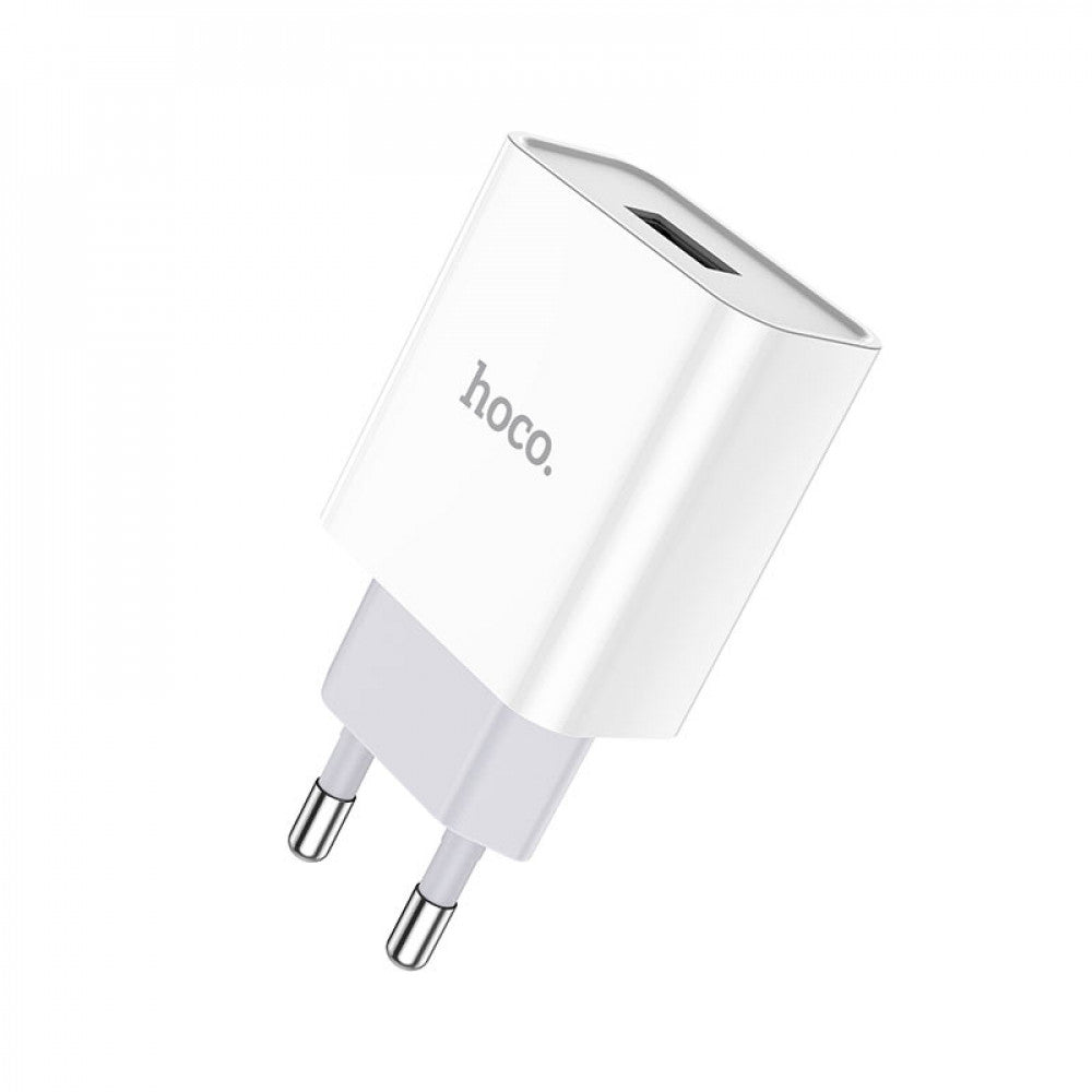 Home Charger | 2.1A | 1U | USB C Cable (1m) – Hoco C81A – White