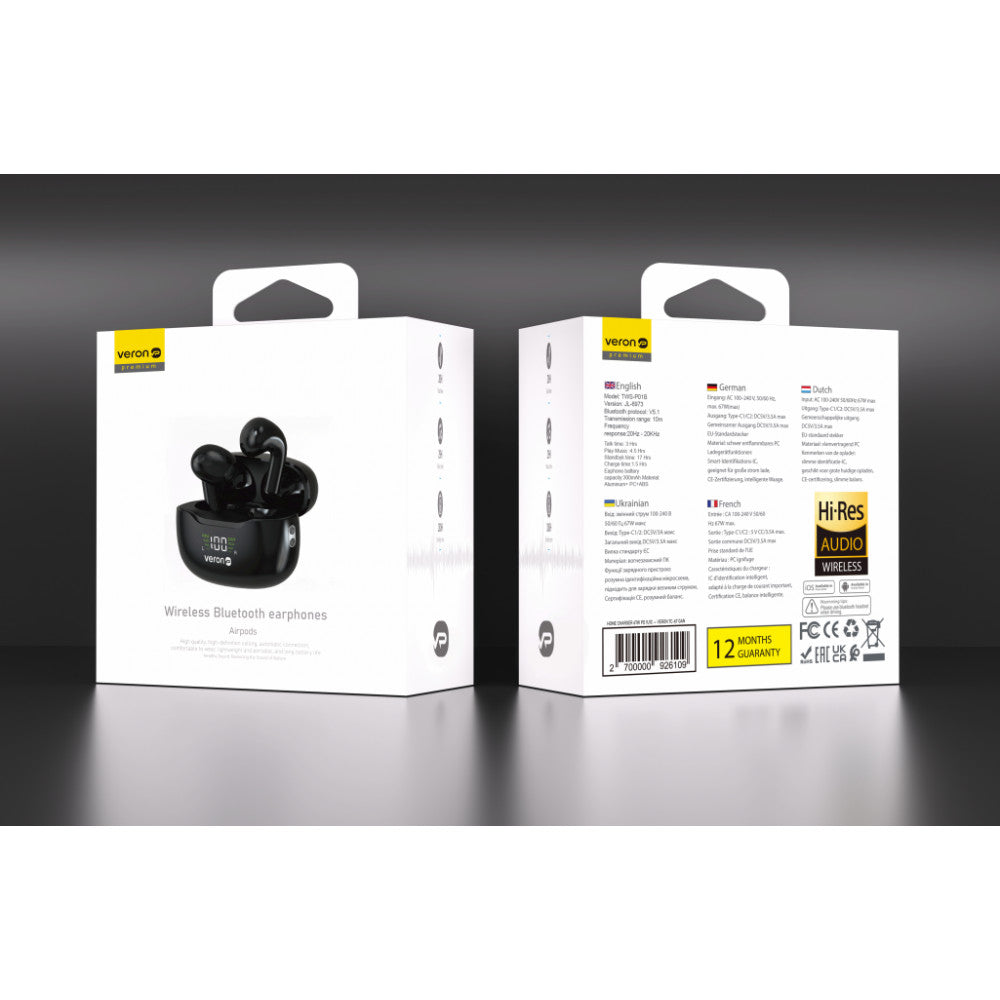 TWS Bluetooth Headset Veron W07 Liberty – Black