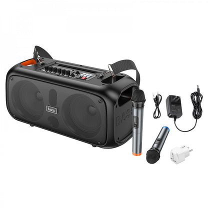 Bluetooth Speaker &amp; 2 Microphones – Hoco BS54 – Black