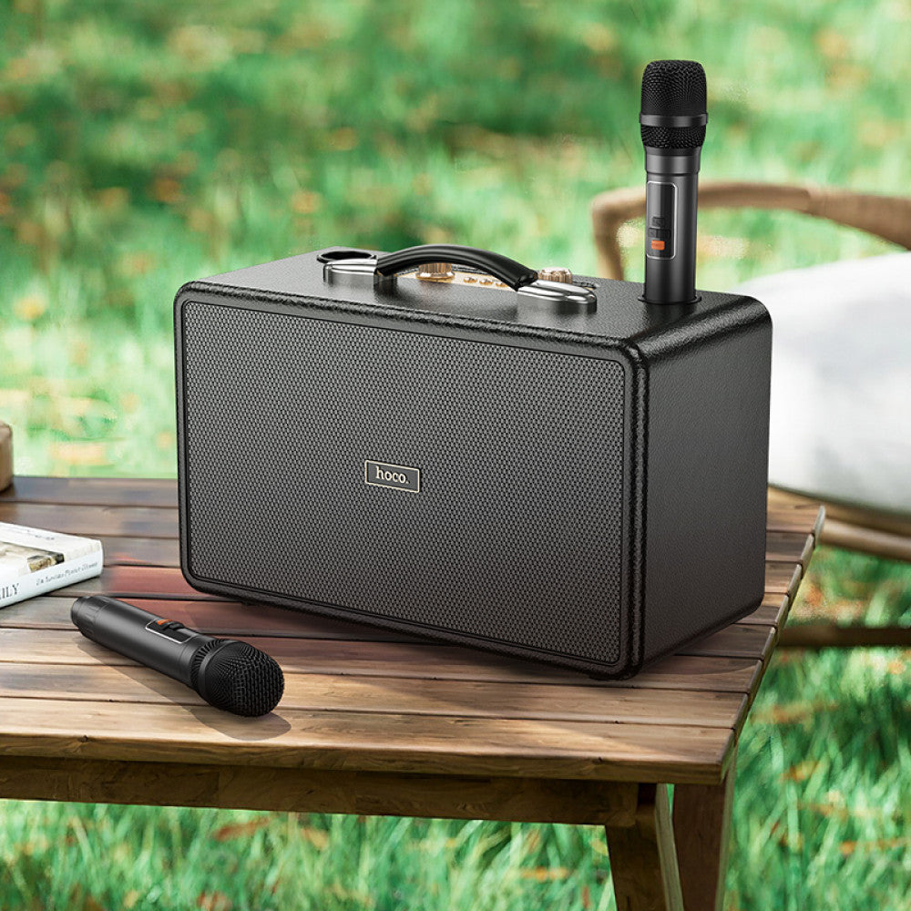 Bluetooth Speaker & 2 Microphones — Hoco HA8 — Black