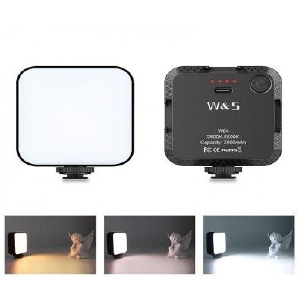 Video light lamp LED W64 6W LED 64pcs color 2500-6500K CRI 95+ Battery 2000mAh