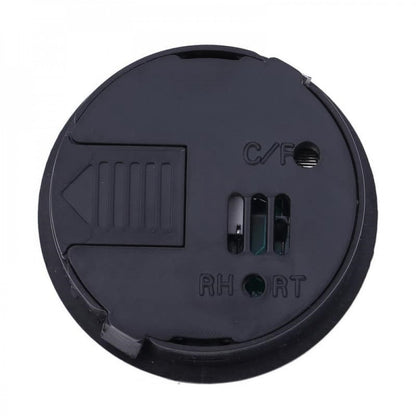 Digital clock with thermometer and hygrometer Ring clock - Black